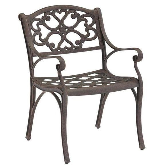 Bowery Hill Traditional Bronze Aluminum Outdoor Chair Pair