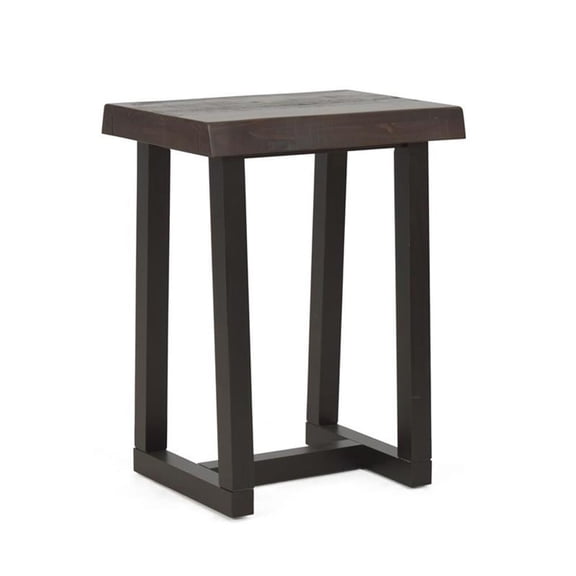 Bowery Hill Traditional Cherry and Ebony Solid Wood Live Edge Stool
