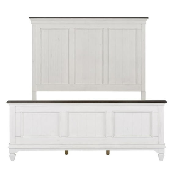 Bowery Hill Traditional Engineered Wood King Panel Bed in White