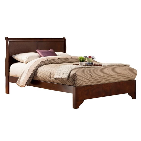 Bowery Hill Traditional Espresso Finish West Full Wood Sleigh Bed