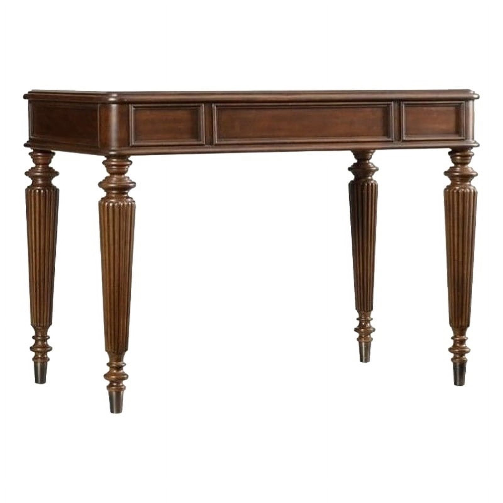 Bowery Hill Traditional Hardwood Park Computer Leg Desk in Cherry ...