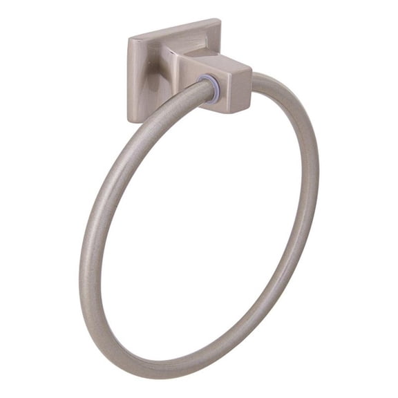 Bowery Hill Traditional Metal Towel Ring in Satin Silver Nickel
