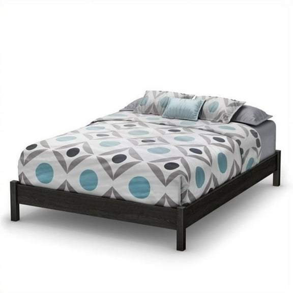 Bowery Hill Traditional Queen Platform Bed in Gray Oak