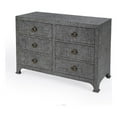 thumbnail image 1 of Bowery Hill Traditional Raffia 6 Drawer Dresser in Charcoal Finish, 1 of 7