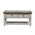 thumbnail image 1 of Bowery Hill Wood Grey Cocktail Table Rectangular Raised Panels, 1 of 8