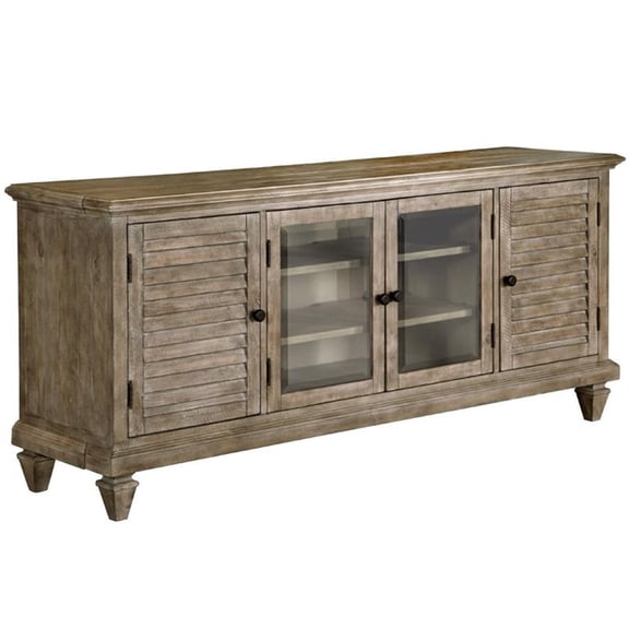 Bowery Hill Traditional Rustic Dovetail Gray Entertainment Console