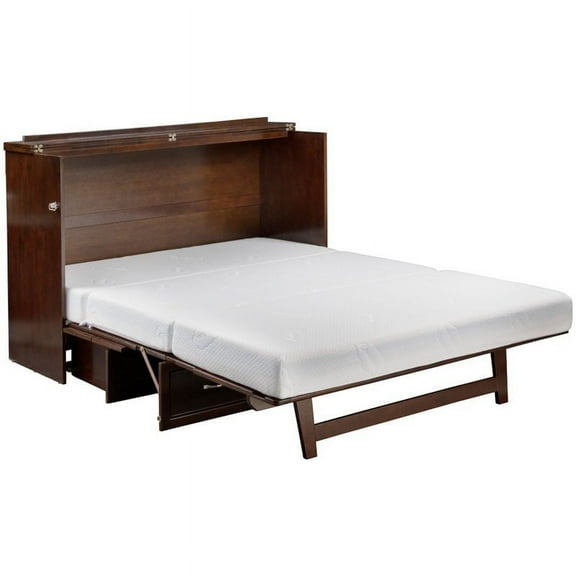 Bowery Hill Traditional Solid Wood Murphy Queen Bed Chest in Walnut