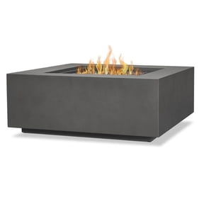 Bowery Hill Traditional Square Propane Fire Table with Conversion Kit in Slate