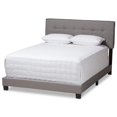 thumbnail image 1 of Bowery Hill Traditional Upholstered Fabric Tufted Full Bed in Light Grey, 1 of 8