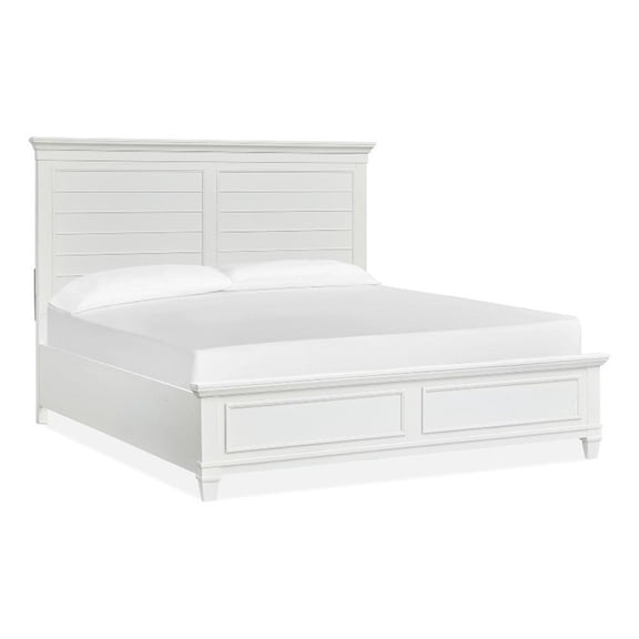 Bowery Hill Traditional White Dove California King White Panel Bed