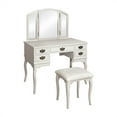 thumbnail image 1 of Bowery Hill Traditional Wood 3-Piece Bedroom Vanity Set in White, 1 of 7