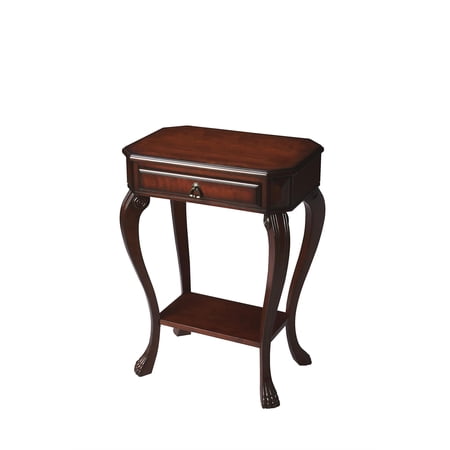 Bowery Hill Traditional Wood Console Table in Cherry Dark Brown
