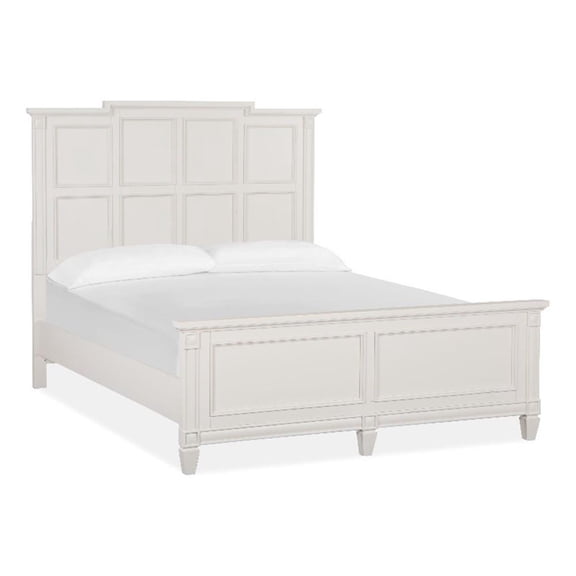 Bowery Hill Traditional Wood Egg Shell White Queen Panel Bed