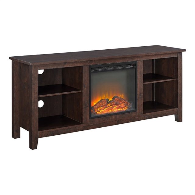 Bowery Hill Traditional Wood Electric Fireplace Stand for TVs up to 58