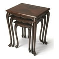 thumbnail image 1 of Bowery Hill Traditional Wood Nesting Table in Cherry Dark Brown (Set of 3), 1 of 5