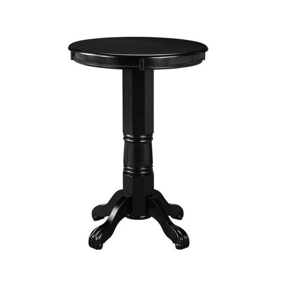 Bowery Hill Traditional Wood Pub Table with Claw and Ball Feet in Black