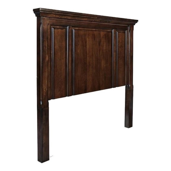 Bowery Hill Traditional Wood Queen Panel Headboard in Dark Brown