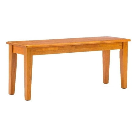 Bowery Hill Traditional Wood Rectangular Dining Bench in Oak