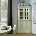 thumbnail image 1 of Bowery Hill Traditional Wood Seaside Corner China Cabinet in White, 1 of 10