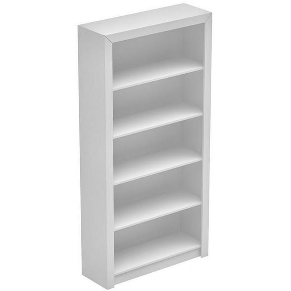 Bowery Hill Traditional Wood Shelf Bookcase in White