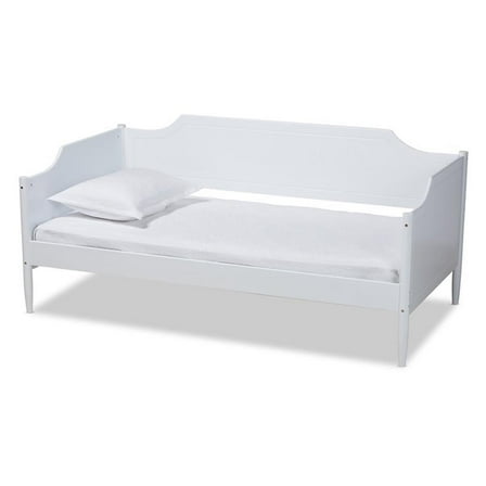 Bowery Hill Traditional Wood Twin Size Daybed with Tapered Legs in White