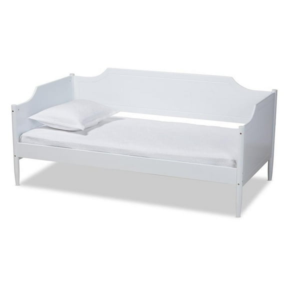 Bowery Hill Traditional Wood Twin Size Daybed with Tapered Legs in White