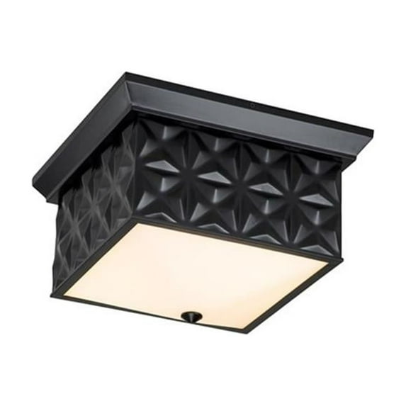 Bowery Hill Transitional 14" 3-light Metal Flush Mount in Matte Black