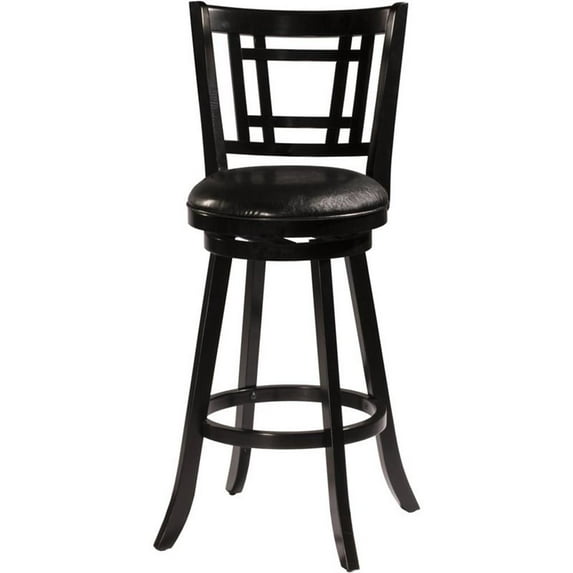 Bowery Hill Transitional 25" Swivel Counter Stool in Black
