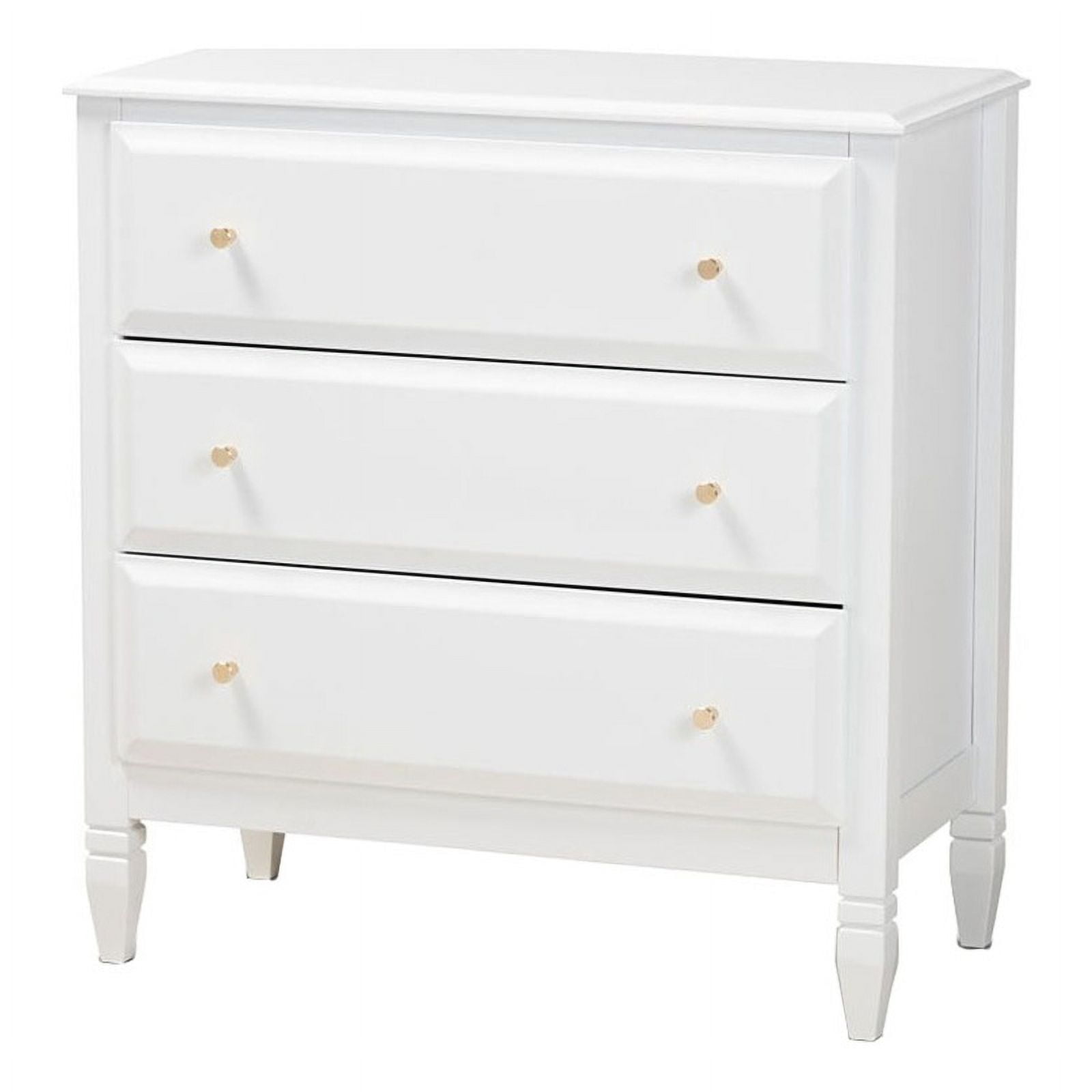 Bowery Hill Transitional 3-Drawer Wood Bedroom Chest in White - Walmart.com