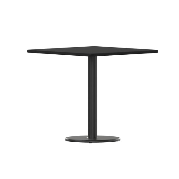 Bowery Hill Transitional 30"W Laminate Table - Round Base In Black