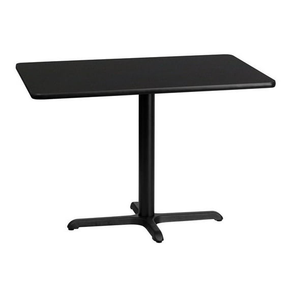 Bowery Hill Transitional 30X42 Laminate Table-X-Base In Black