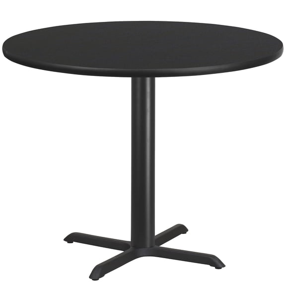 Bowery Hill Transitional 42"W Laminate Table-X-Base In Black