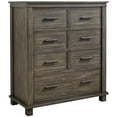 thumbnail image 1 of Bowery Hill Transitional 7 Drawer Solid Wood Tall Chest in Gray Stone, 1 of 1