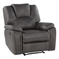 thumbnail image 1 of Bowery Hill Transitional Charcoal Gray Faux Leather Manual Recliner, 1 of 10