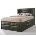 thumbnail image 1 of Bowery Hill Transitional Design Queen Size Bed with Storage, Headboard Bookcase in Gray Oak, 1 of 6