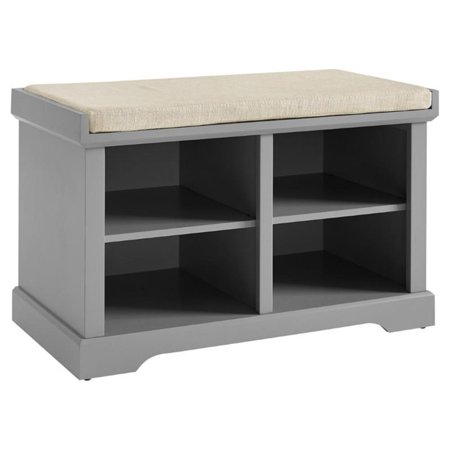 Bowery Hill Transitional Entryway Storage Bench in Gray Finish