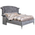 thumbnail image 1 of Bowery Hill Transitional Fabric Platform California King Bed in Gray, 1 of 7