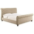 thumbnail image 1 of Bowery Hill Fabric Sand Beige Sleigh Bed King Tufted 85"W x 100"D Unassembled, 1 of 4