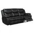 thumbnail image 1 of Bowery Hill Transitional Faux Leather Reclining Sofa in Black, 1 of 7