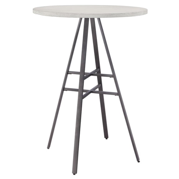 Bowery Hill Transitional Gray Metal High 30" Round Pub Table