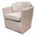 thumbnail image 1 of Bowery Hill Transitional Leather Swivel Chair in Luxurious Off White, 1 of 5
