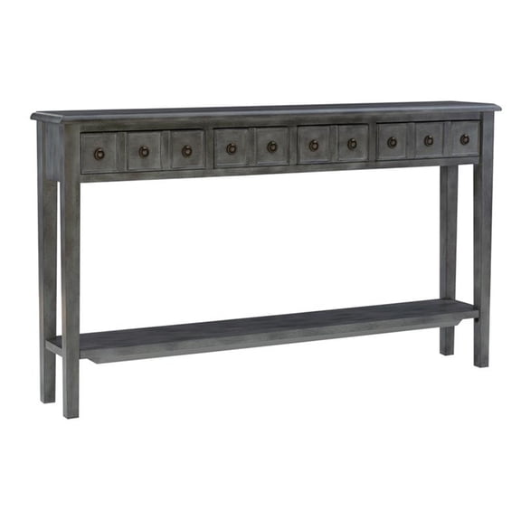 Bowery Hill Birch Wood Gray Console Table Rectangular Slimline Design 60" x 10" x 35" Unassembled