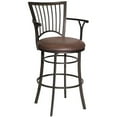thumbnail image 1 of Bowery Hill Transitional Metal Swivel Bar Stool with Microsuede Seat in Brown, 1 of 9