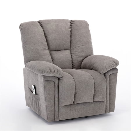 Bowery Hill Transitional Microfiber Recliner Lift Chair in Ash Gray