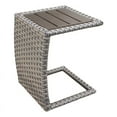 thumbnail image 1 of Bowery Hill Transitional Resin Wicker / Rattan Patio End Table in Gray Stone, 1 of 1