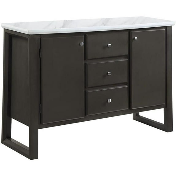 Bowery Hill Transitional Server in Gray Oak Finish