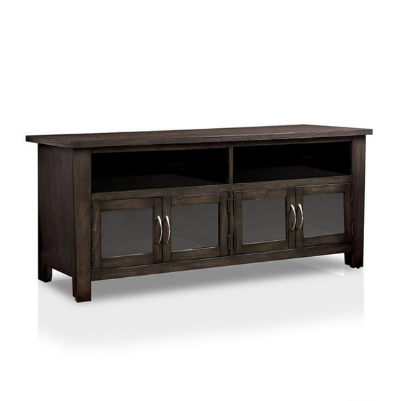 Bowery Hill Transitional Solid Wood 72-Inch TV Stand in Gray