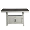 thumbnail image 1 of Bowery Hill Wood Stone Gray and Charcoal Counter Table Rectangular Chevron Patterned Veneer 80" Unassembled, 1 of 11