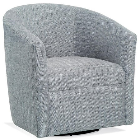Bowery Hill Transitional Styled Fabric Swivel Chair in Indigo Blue
