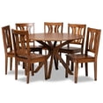 thumbnail image 1 of Bowery Hill Transitional Walnut Brown Finished Wood 7-Piece Dining Set, 1 of 9